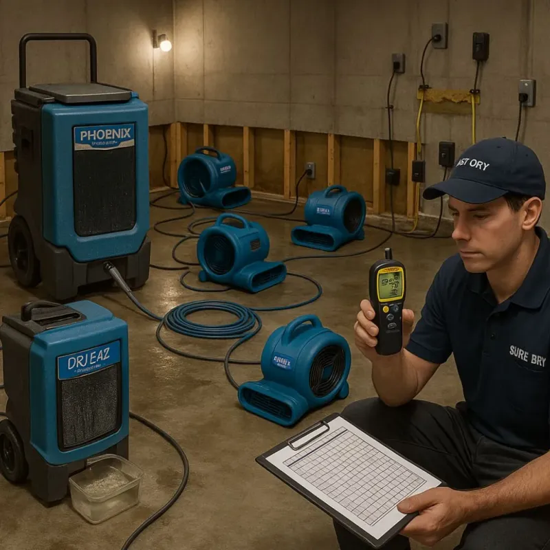 Structural Drying and Dehumidification process in Marshall County, IN